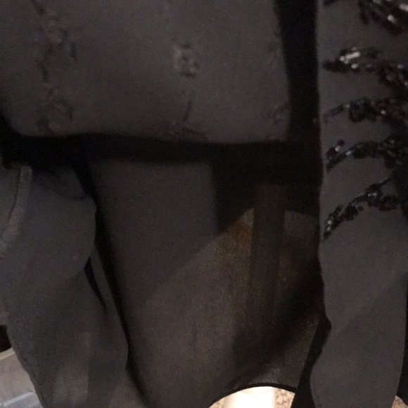 Liz Claiborne Night Black Beaded Formal Top, size 16 - Picture 5 of 11